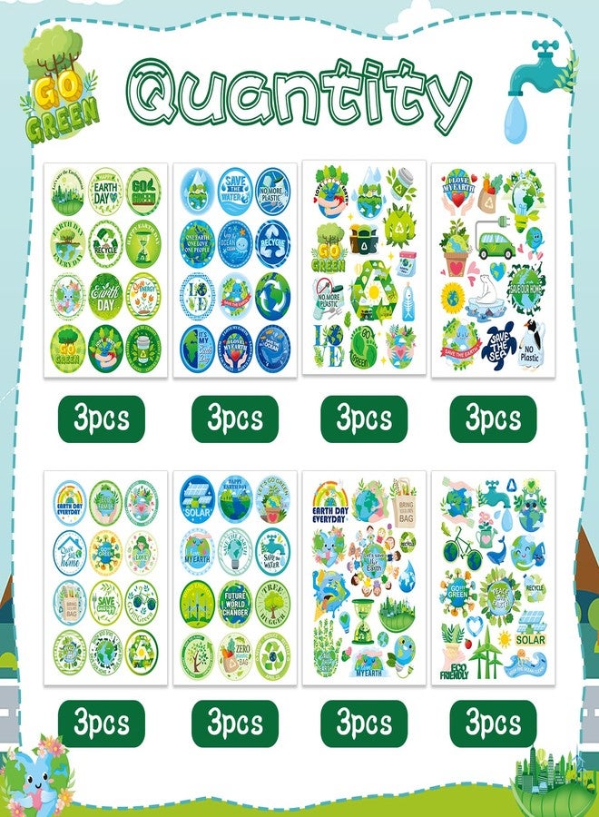 HOWAF 300+ Earth Day Stickers, Environmental Protection Vinyl Stickers Earth Day Label Stickers, Reuse Reduce Recycle Ideals Water Bottle Stickers, Earth Day Favors Decals, Earth Stickers Bulk - Image 3
