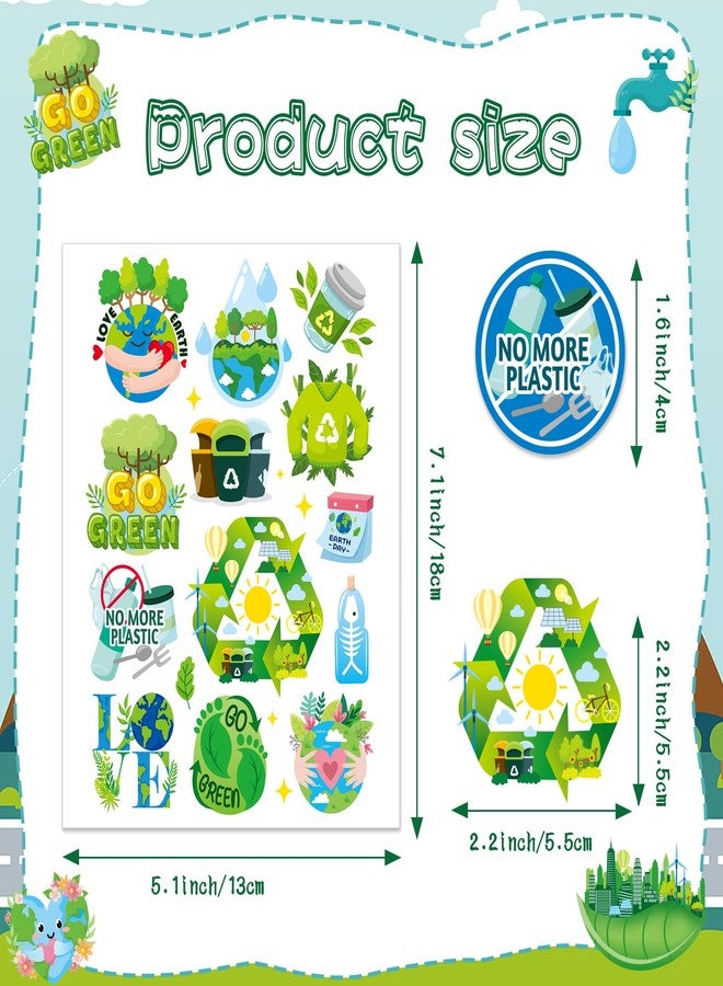 HOWAF 300+ Earth Day Stickers, Environmental Protection Vinyl Stickers Earth Day Label Stickers, Reuse Reduce Recycle Ideals Water Bottle Stickers, Earth Day Favors Decals, Earth Stickers Bulk - Image 2