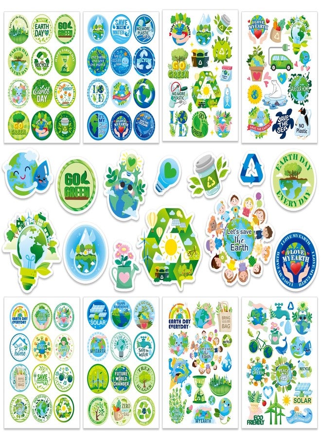 HOWAF 300+ Earth Day Stickers, Environmental Protection Vinyl Stickers Earth Day Label Stickers, Reuse Reduce Recycle Ideals Water Bottle Stickers, Earth Day Favors Decals, Earth Stickers Bulk - Image 1
