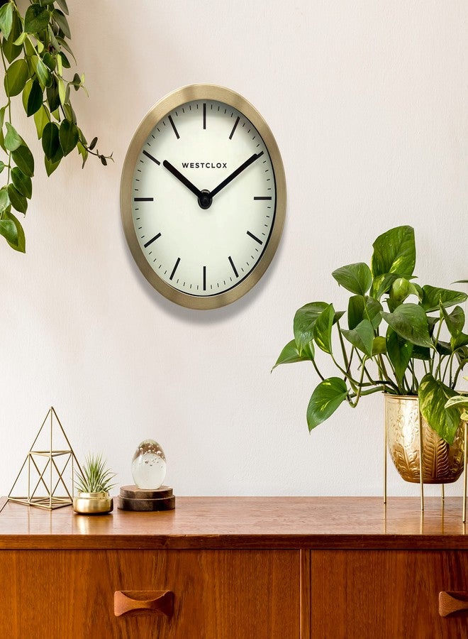 Westclox Contemporary Table & Wall Clock for Home or Office – 6-Inch Round Analog Clock with Brushed Gold Metal Frame, Folding Stand & Wall Mount (Gold, 6-Inch) - Image 5