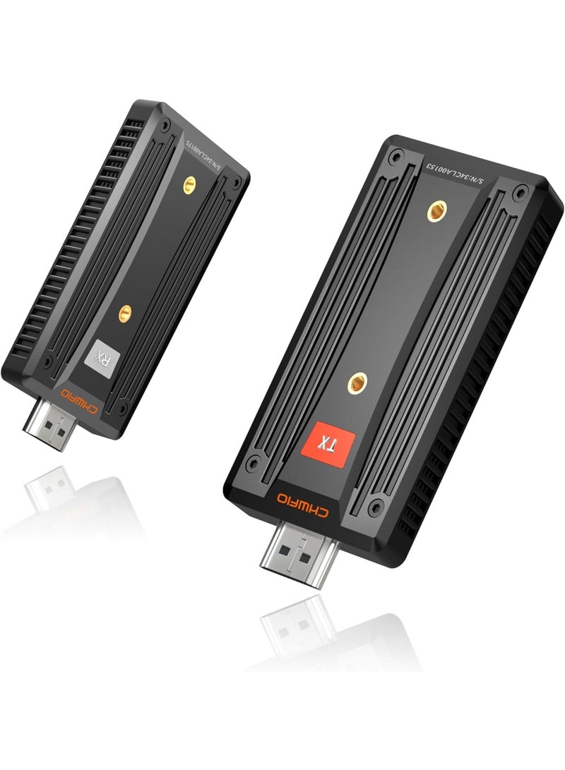 Zikra جهاز إرسال واستقبال HDMI لاسلكي، مدى طويل 580 قدم، توصيل وتشغيل، مجموعة موسع HDMI لاسلكية محمولة 2.4G/5G لبث الفيديو والصوت إلى شاشة العرض من اللابتوب/الكمبيوتر الشخصي/صندوق التلفاز - Image 1