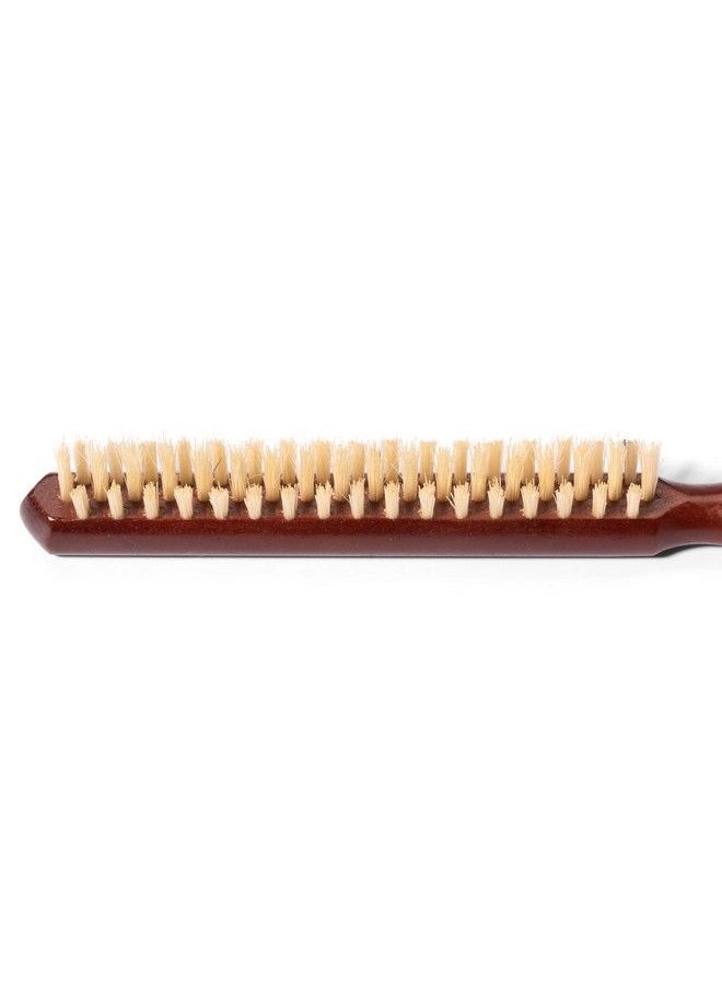 GranNaturals - Boar Bristle Teasing Brush For Slick Back Hair Backcombing Edge Control Smoothing Baby Hairs To Create Volume And Sleek Hairstyle White Bristles Wooden Rat Tail Comb Handle - Image 1
