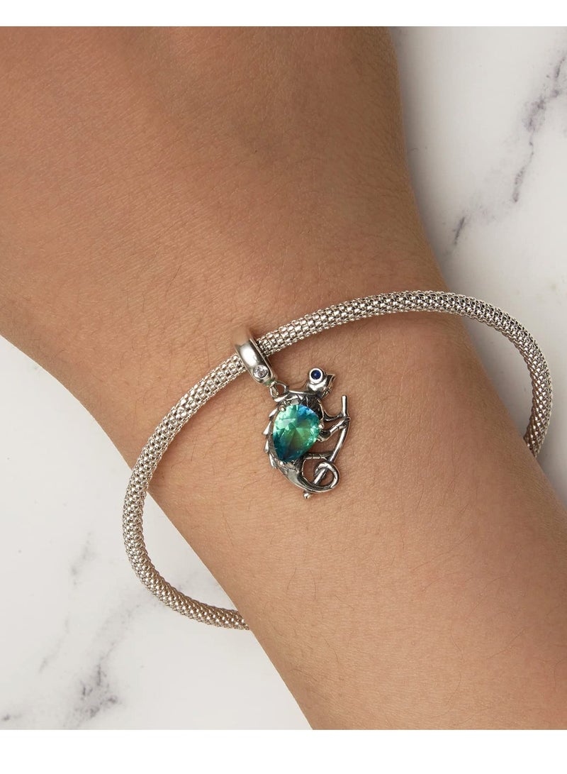 Excefore 925 Sterling Silver Animal Pendant Beads, Bead Charms for Bracelets, Girls Jewelry Beads Women Gift Bracelets and Necklaces, Crystal Everyday Accessories (Chameleon Pendant) - Image 3