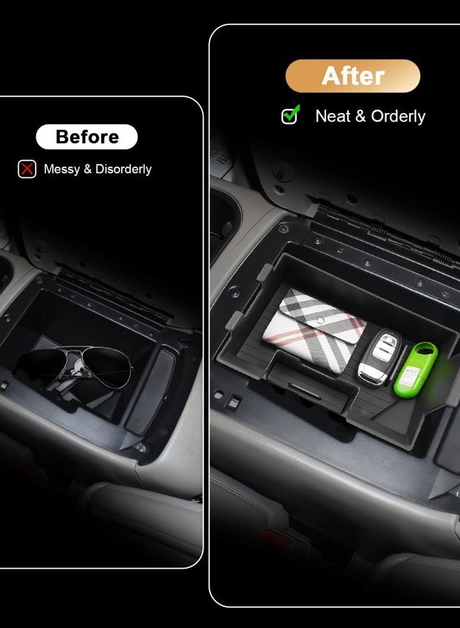 EcoZen Center Console Organizer For 1998-2007 Silverado/Sierra 1500/2500HD/3500HD & 2000-2006 Tahoe/Suburban/Yukon/Yukon XL 1500 2500 & 2002-2006 Avalanche Accessories - Full Console w/Bucket Seats Only - Image 5