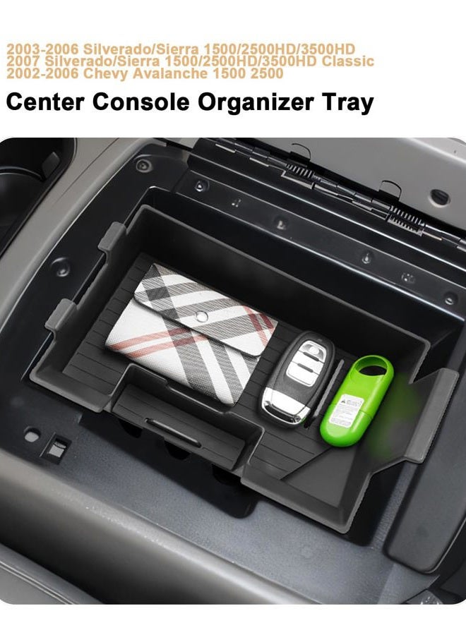 EcoZen Center Console Organizer For 1998-2007 Silverado/Sierra 1500/2500HD/3500HD & 2000-2006 Tahoe/Suburban/Yukon/Yukon XL 1500 2500 & 2002-2006 Avalanche Accessories - Full Console w/Bucket Seats Only - Image 4