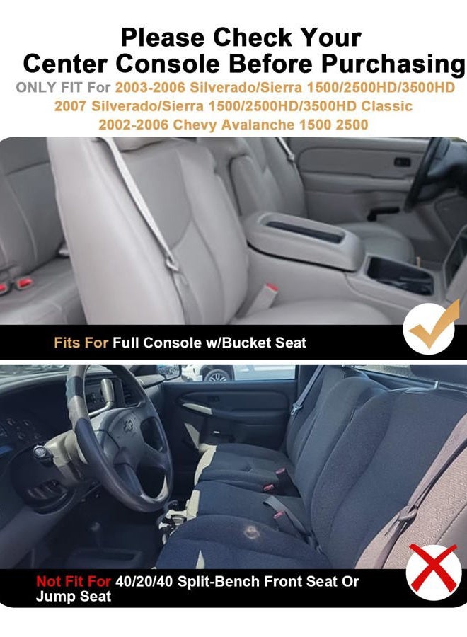 EcoZen Center Console Organizer For 1998-2007 Silverado/Sierra 1500/2500HD/3500HD & 2000-2006 Tahoe/Suburban/Yukon/Yukon XL 1500 2500 & 2002-2006 Avalanche Accessories - Full Console w/Bucket Seats Only - Image 2