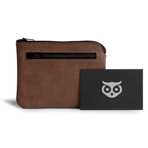 Hide & Drink, Rectangular Zippered Pouch, Compact Bag for Coins, Small Personal Items, Cash & Card Holder, Full Grain Leather, Handmade, Bourbon Brown - Image 5
