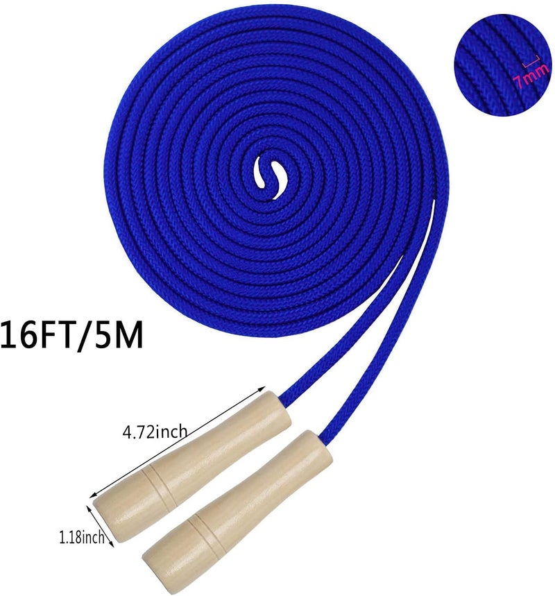 AUMCDIK 16 FT Long Jump Rope for Kids, Adjustable Double Dutch Skipping Rope with Wooden Handle, Multiplayer Team Jumping Rope for Outdoor Fun, School Sport, Party Game, Birthday Gift - Image 2