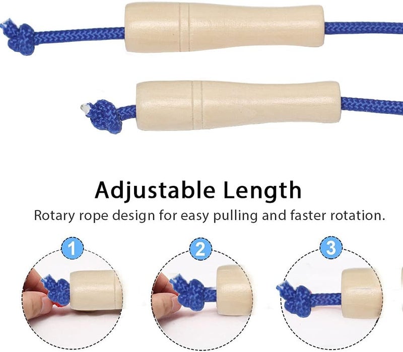 AUMCDIK 16 FT Long Jump Rope for Kids, Adjustable Double Dutch Skipping Rope with Wooden Handle, Multiplayer Team Jumping Rope for Outdoor Fun, School Sport, Party Game, Birthday Gift - Image 3