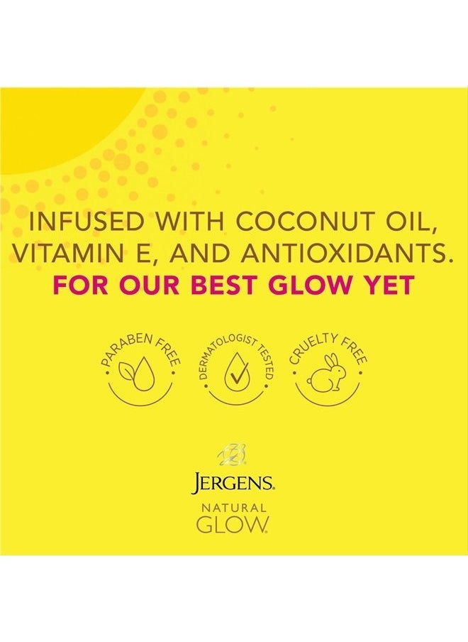Jergens - Natural Glow 3-Day Self Tanner for Medium to Deep Skin Tone, Sunless Tanning Daily Moisturizer, for Streak-free and Natural-Looking Color, 10 oz - Image 1