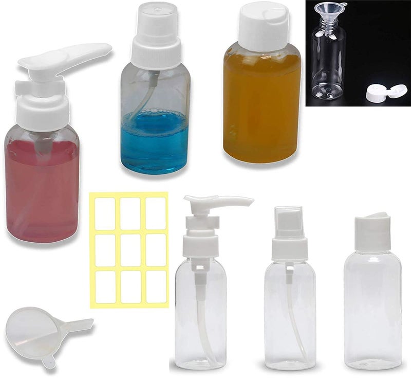 DIY Crafts 2x6 Transparent As Choice Travel Bottles Set Clear Plastic Travel Bottles Toiletries Liquid Containers Refillable Travel Containers Air Flight Travel Bottles p 2x6 Transparent - Image 1