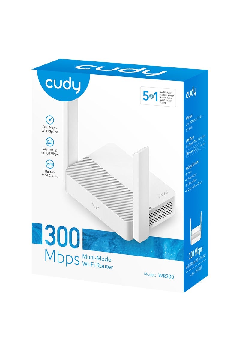 Cudy WR300 Multi-Mode Wi-Fi Router – 300 Mbps, 4× Fast Ethernet Ports, VPN Support, Mesh, App Control - Image 3