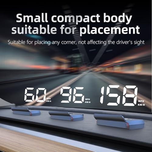 AZIJYV W2 White Heads Up Display for Cars Digital Speedometer for Car Speedometer for Car with Speed, Triple Over-Speed Alarm, Auto Light Sensor, HUD Speedometer Universal Fit for All Vehicles - Image 4