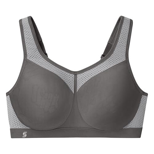 Glamorise Full Figure Plus Size High Impact Wonderwire Sports Bra Underwire #9066 Gray - Image 3