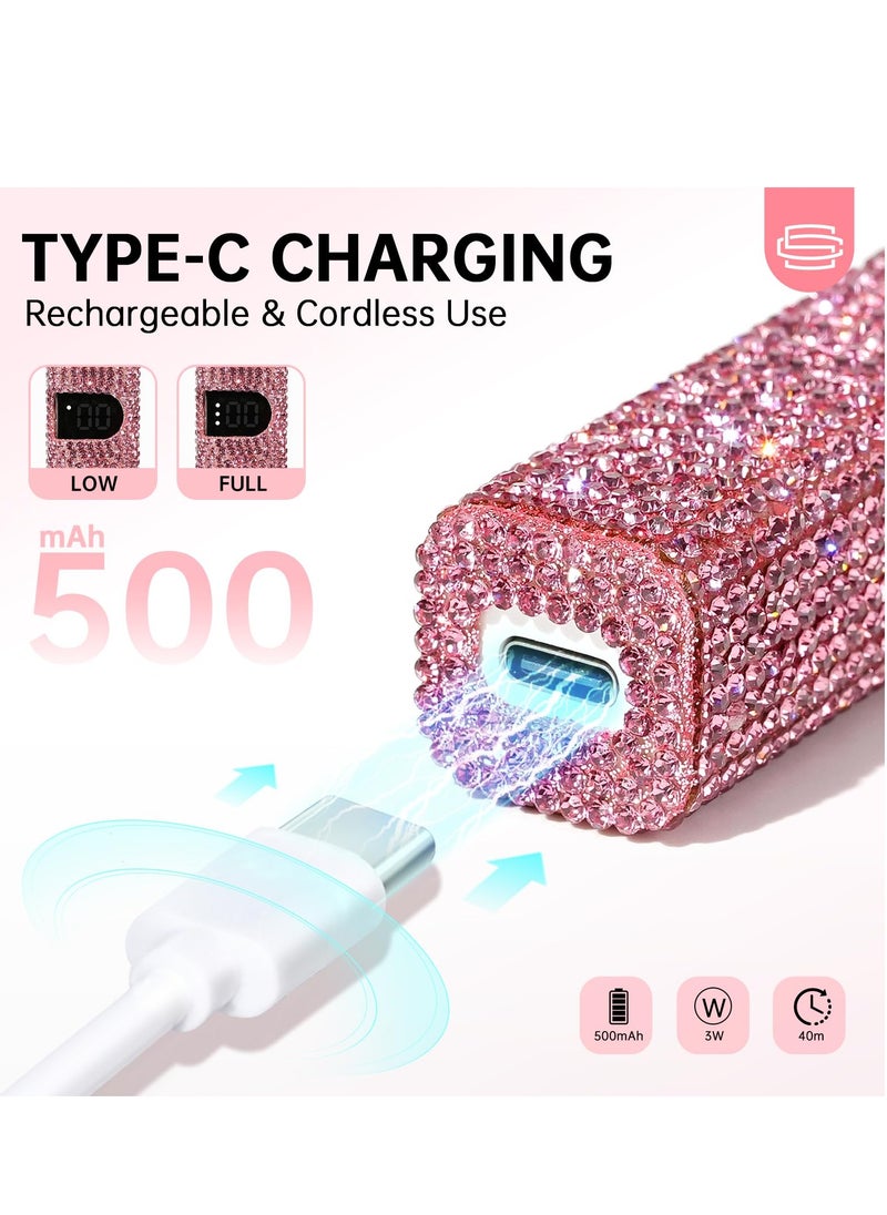 SYOSI Handheld UV Light, Mini Nail Lamp for Gel Polish, 3W Portable LED Nail Dryer, Cordless Rechargeable USB Nail Light with Diamond Surface, Fast Curing for Home DIY Manicure, Compact Design  - Image 4
