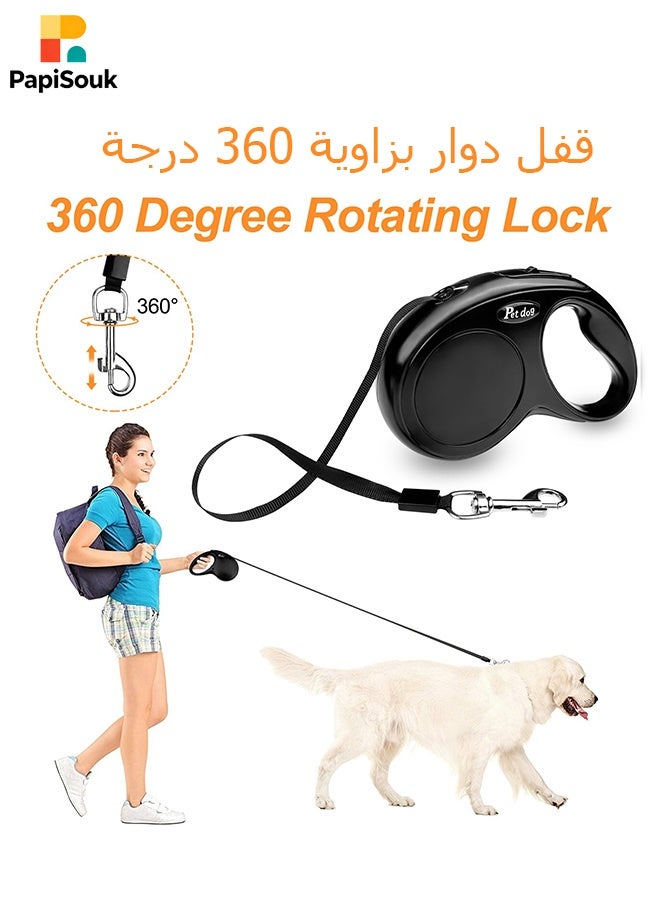 PapiSouk Retractable Dog Leash 5M Automatic Extendable Pet Lead with One Button Brake Anti-Tangle Durable Dog Walking Rope for Small Medium Dogs Teddy Pomeranian Corgi - Image 4