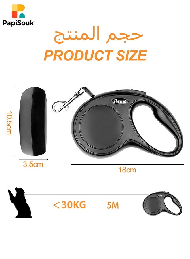 PapiSouk Retractable Dog Leash 5M Automatic Extendable Pet Lead with One Button Brake Anti-Tangle Durable Dog Walking Rope for Small Medium Dogs Teddy Pomeranian Corgi - Image 2