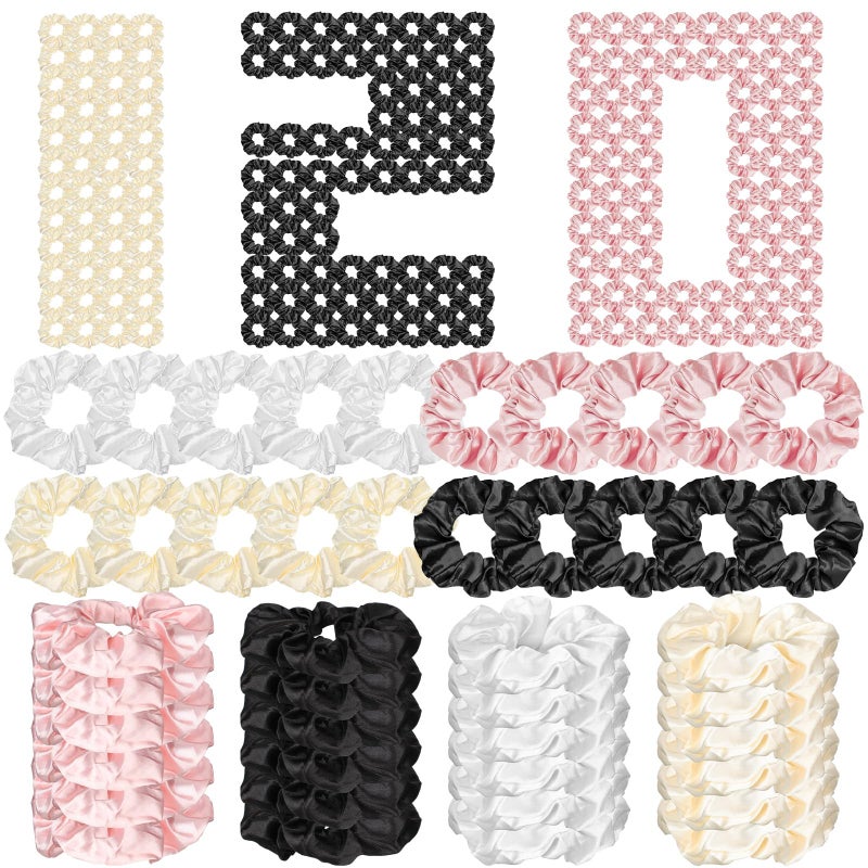 Yuxung 120 Pieces Silk Satin Scrunchies Satin Scrunchie for Women Elastics Hair Bands 3 94 Inches 4 Colors Hair Ties Ropes for Ponytail Holder for Girls Birthday Party Favors Gifts