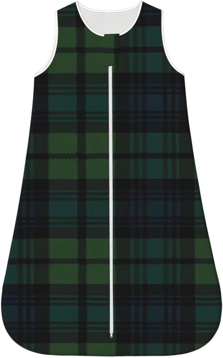 Tartan Fabric Baby Wearable Blanket Infant Boys Girls Sleeping Bags for Newborn Medium - Image 1
