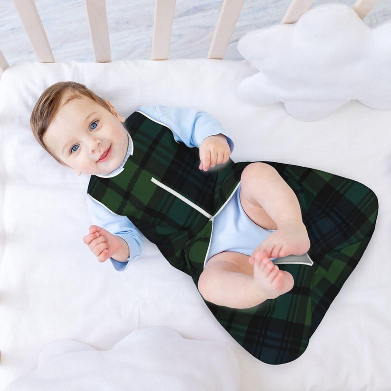 Tartan Fabric Baby Wearable Blanket Infant Boys Girls Sleeping Bags for Newborn Medium - Image 3