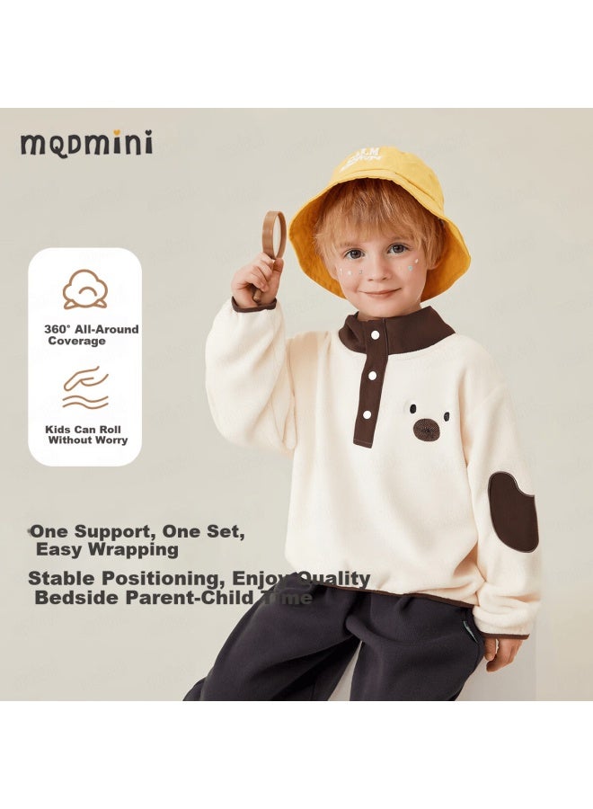 Mqdmini Boys' Spring Sweatshirt Stand Collar Button-up Stylish Versatile Toddler Top - Image 1