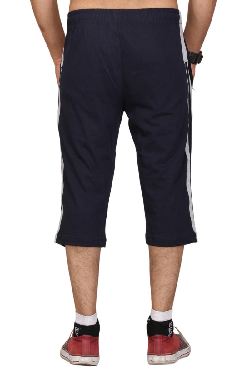 VEGO Mens Low Rise Cotton Three By Fourth, Capri, Navy Regular, XL - Image 3