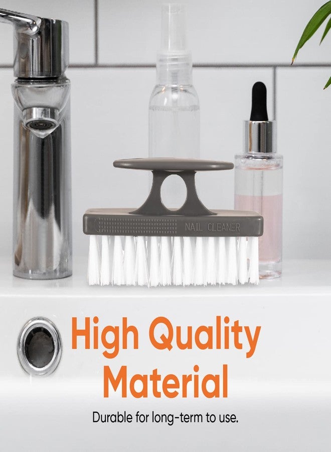 Superio Stiff Nail Brush Cleaner with Handle- Durable Brush Scrubber to Clean Toes, Fingernails, Hand Scrubber All Surface Cleaning, White Heavy Duty Scrub Brush Stiff Bristles, Easy to Hold - Image 3