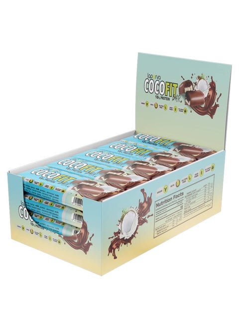 Coco Fit Protein Bar - Box of 18 Keto-Friendly Bars - with 6g Protein per Bar, Sweetened with Maltitol, High Fiber Source (33.3g/Bar)
