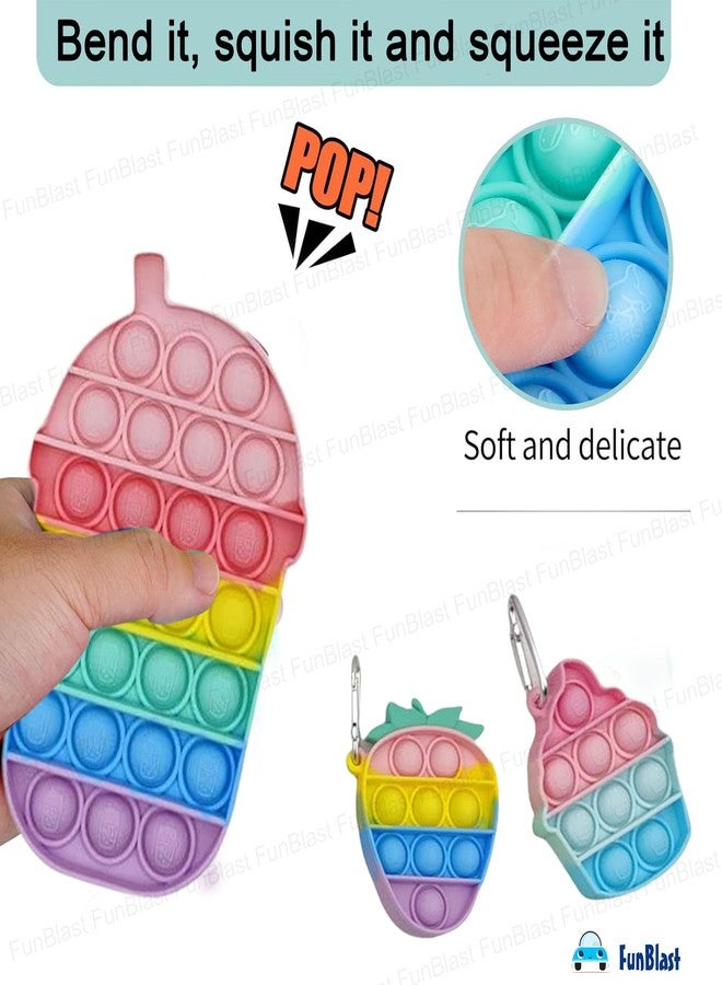 FunBlast Pop It Toys for Kids - Pack of 7 Pcs Push Pop Bubble Fidget Sensory Toy for Kids and Adults, Squeeze Fidget Popper Stress Reliever, Autism Special Needs Silicone Stress Reliever - Image 4