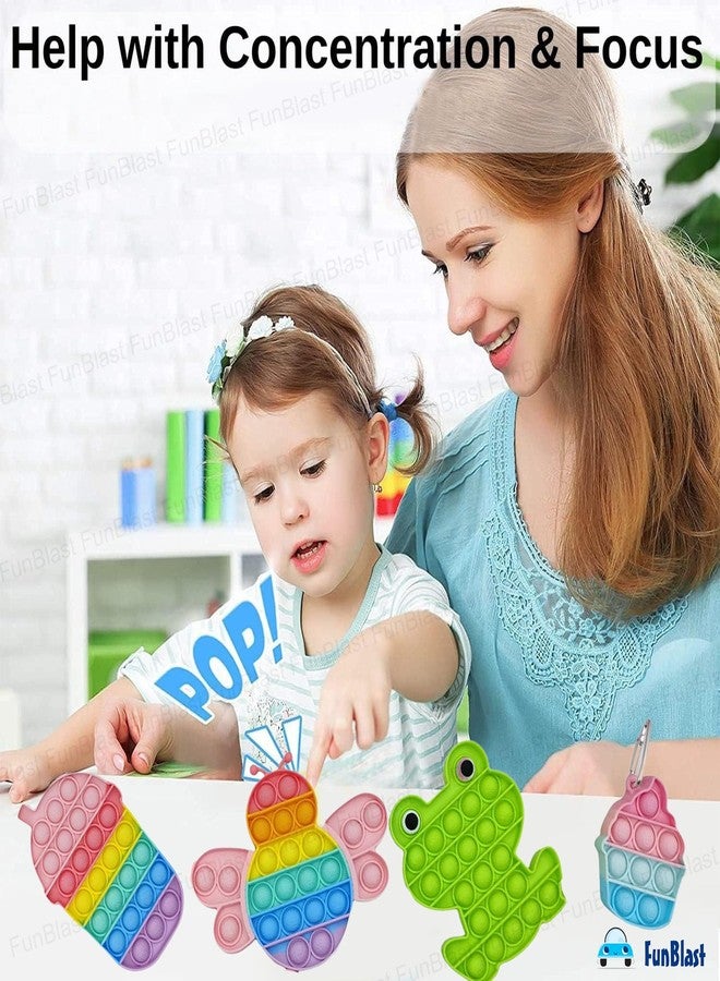 FunBlast Pop It Toys for Kids - Pack of 7 Pcs Push Pop Bubble Fidget Sensory Toy for Kids and Adults, Squeeze Fidget Popper Stress Reliever, Autism Special Needs Silicone Stress Reliever - Image 5