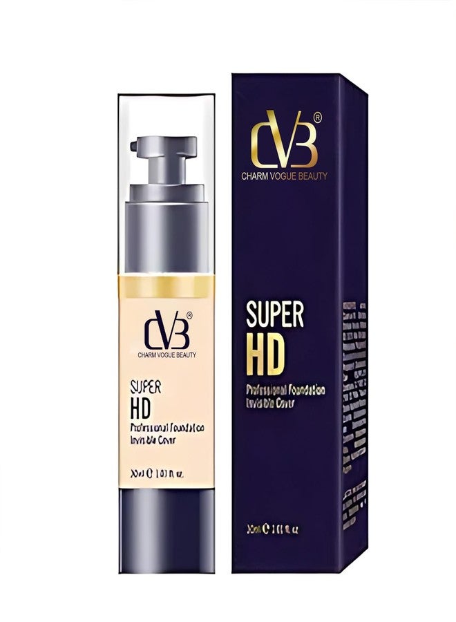 CVB C53 Super HD Professional Foundation | Invisible Full Coverage Liquid Base | Long-Lasting, Lightweight & Blendable Formula - 30ml (Natural Beige) - Image 2