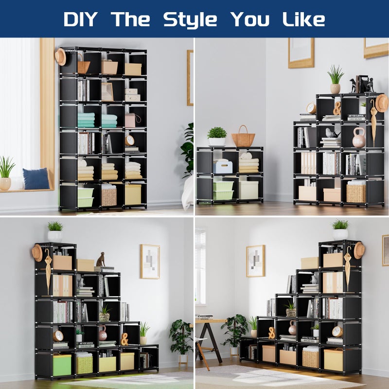 Mavivegue Book Shelf, 18 Cube Storage Organizer, DIY Bookcase, Metal Cube Bookshelf, Cubbies Closet Storage Organizer Shelves for Bedroom,Living Room,Home,Office - Image 2