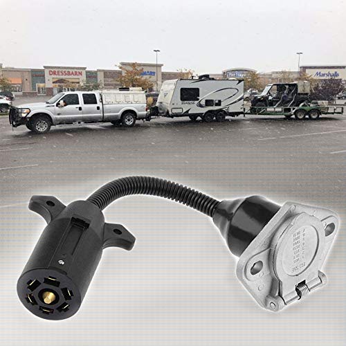 CARROFIX 7 RV Blade Plug to 7 Way Pin Type Trailer Electrical Adapter Connector with Mounting Bracket - Image 2