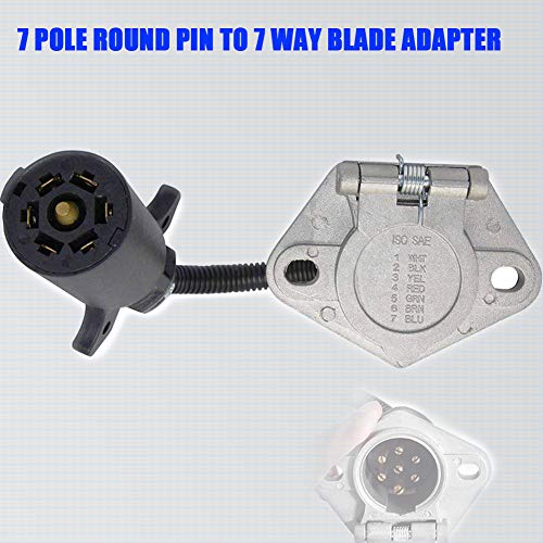 CARROFIX 7 RV Blade Plug to 7 Way Pin Type Trailer Electrical Adapter Connector with Mounting Bracket - Image 3