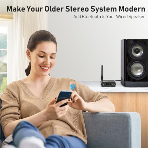 1mii مستقبل بلوتوث 1Mii DS220 HiFi – محول صوتي لاسلكي بعيد المدى مع DAC لعشاق الصوت، LDAC و aptX HD، شاشة OLED، مخرجات بصرية/محورية/RCA لنظام الصوت المنزلي ومكبر الصوت - Image 2