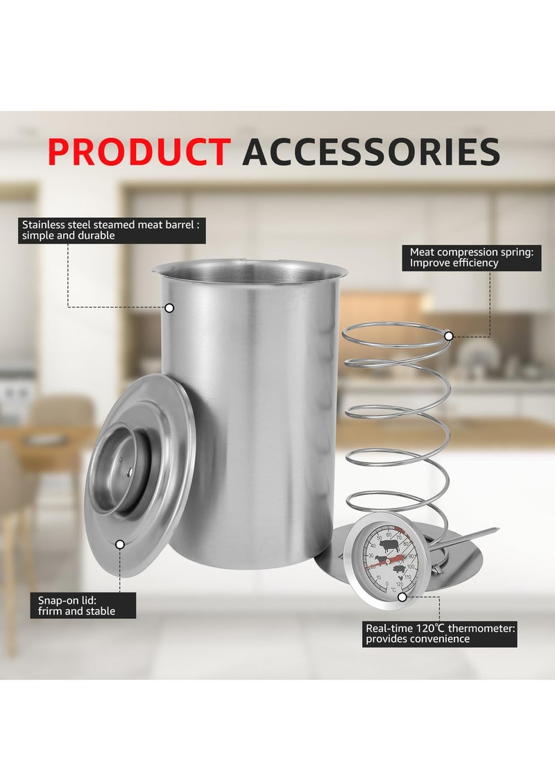 Barakah صانع لحم، مكبس لحم من الفولاذ المقاوم للصدأ مع مقياس حرارة، قالب بسعة كبيرة للحوم الباردة، مكبس صحي للحوم الغداء المنزلية للسندويشات، لحم الخنزير - Image 5