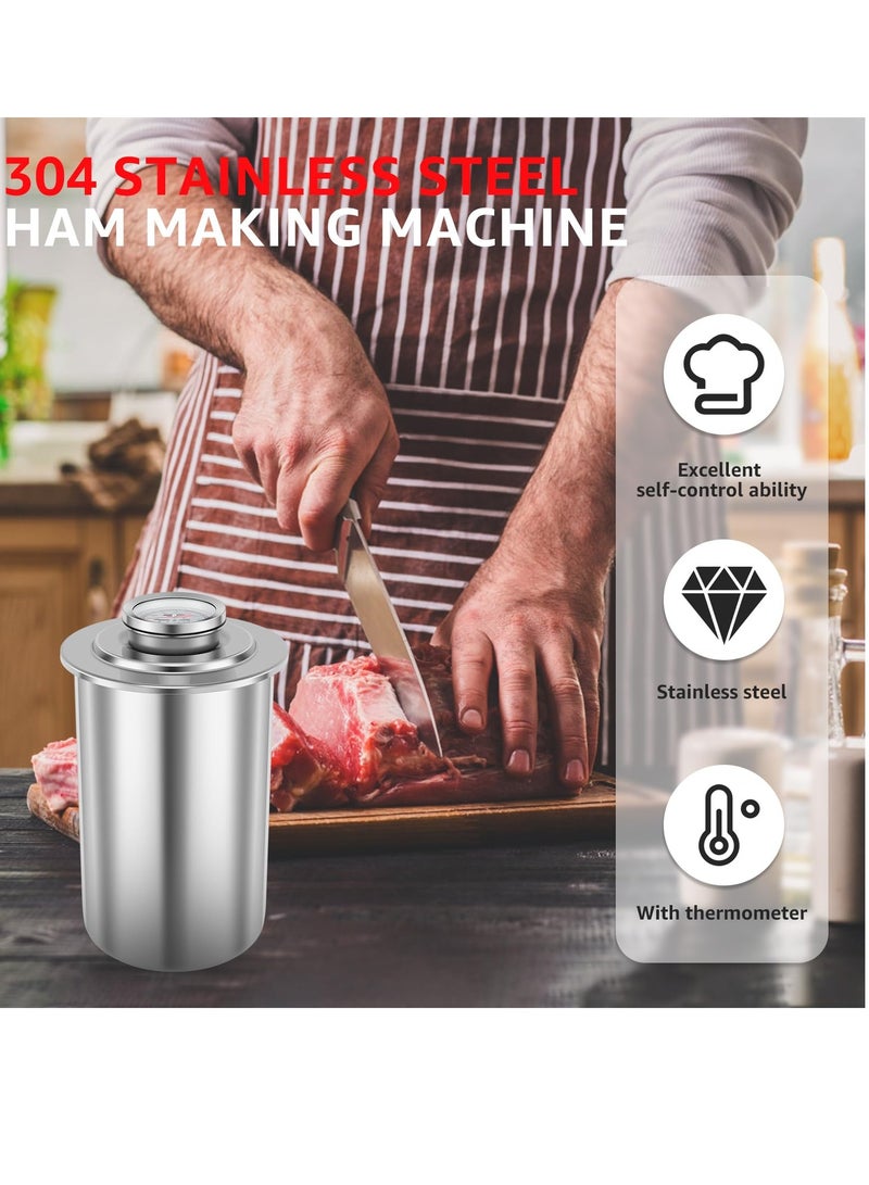Barakah صانع لحم، مكبس لحم من الفولاذ المقاوم للصدأ مع مقياس حرارة، قالب بسعة كبيرة للحوم الباردة، مكبس صحي للحوم الغداء المنزلية للسندويشات، لحم الخنزير - Image 2