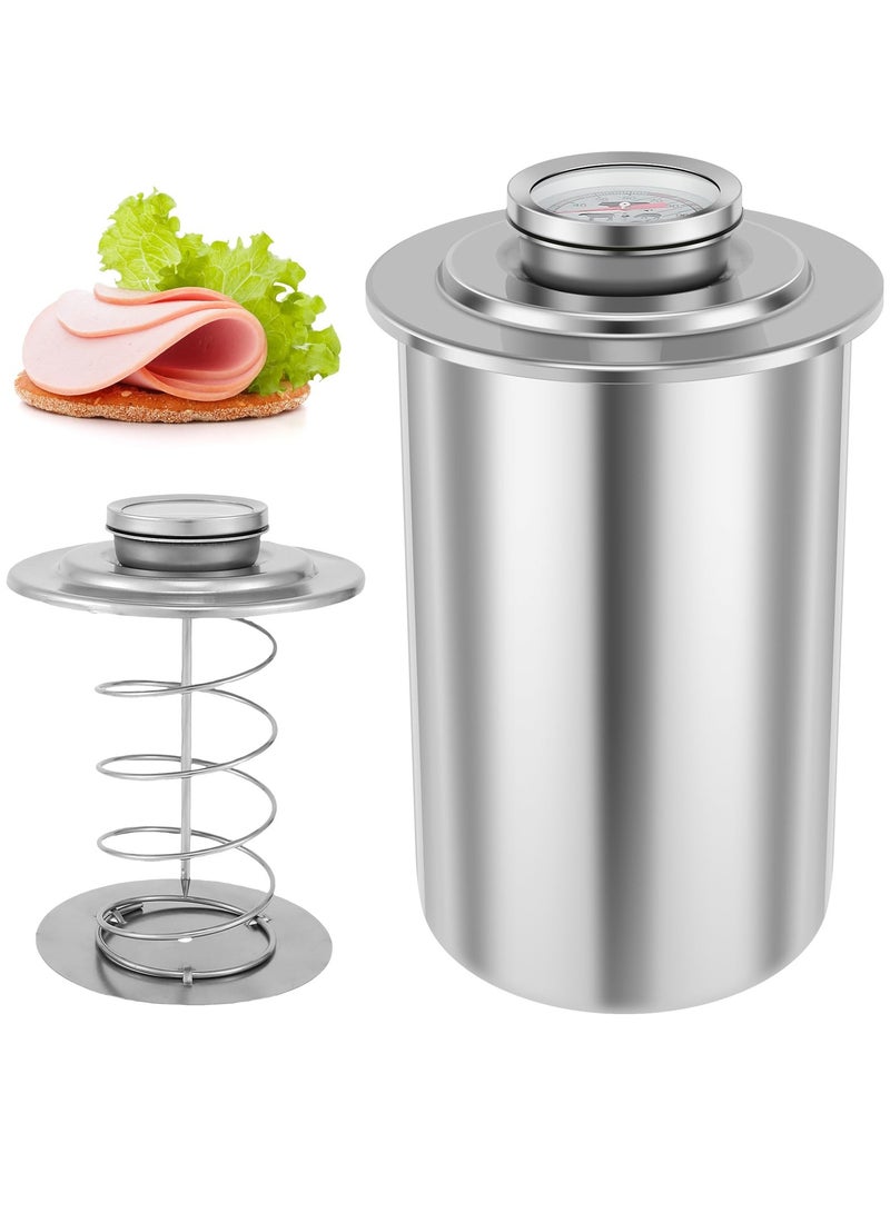 Barakah صانع لحم، مكبس لحم من الفولاذ المقاوم للصدأ مع مقياس حرارة، قالب بسعة كبيرة للحوم الباردة، مكبس صحي للحوم الغداء المنزلية للسندويشات، لحم الخنزير - Image 1