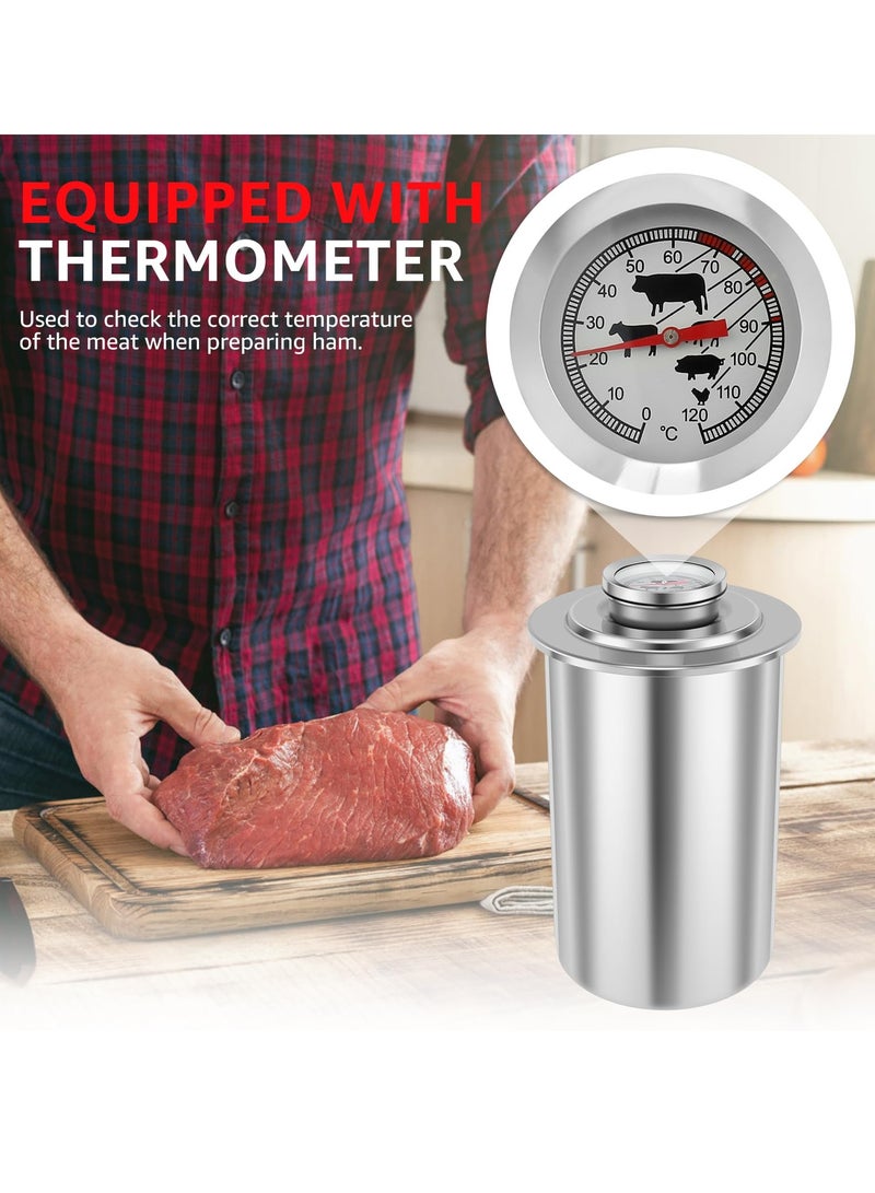 Barakah صانع لحم، مكبس لحم من الفولاذ المقاوم للصدأ مع مقياس حرارة، قالب بسعة كبيرة للحوم الباردة، مكبس صحي للحوم الغداء المنزلية للسندويشات، لحم الخنزير - Image 4