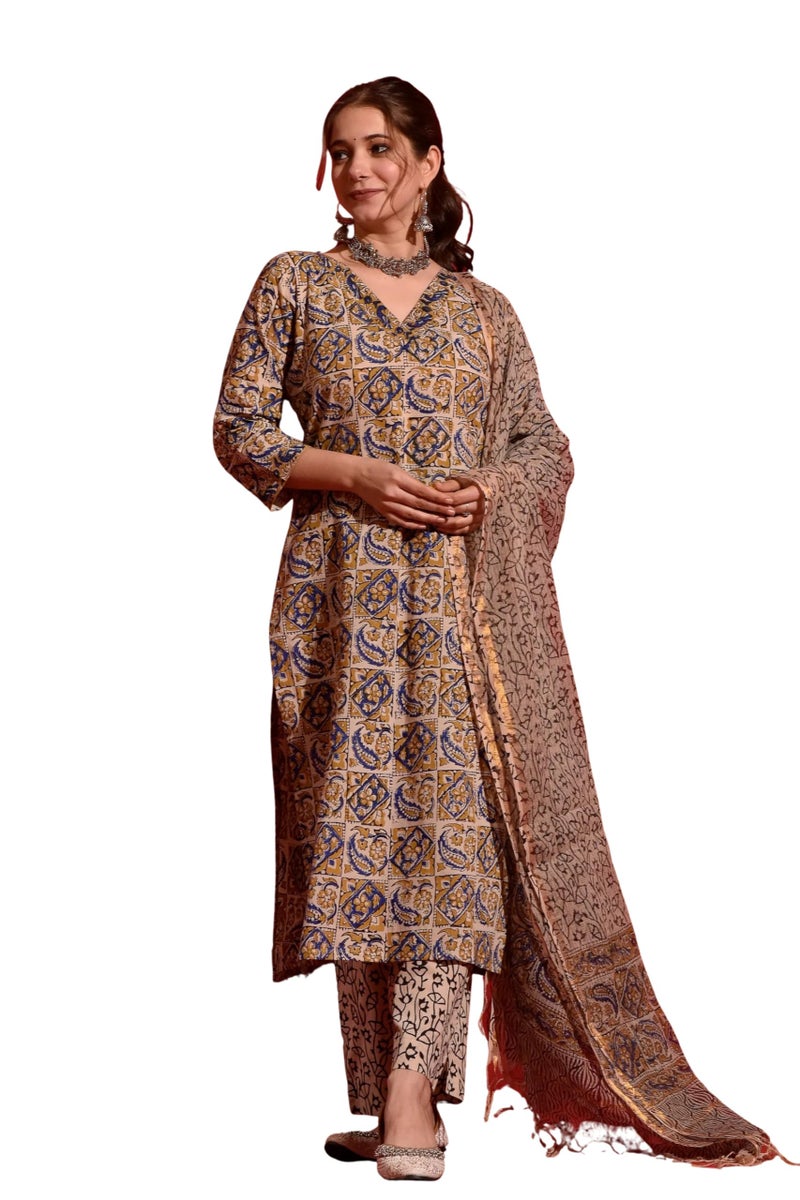 Kalaanj Kurta Set for Women || 3pic Kurta for Women (KALSS24SK-6_SP-50-XL) Multicolour - Image 1