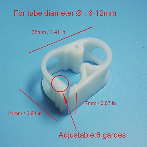 DOPHO Adjustable Tube Clamps 0.236-0.472 Inch Tube Laboratory Pinch Valve Flow Control Hose Clamp 5pc Pack White - Image 3