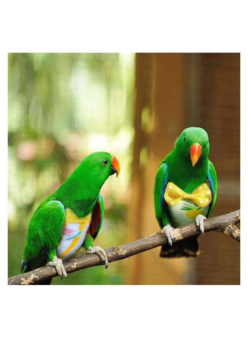 SYOSI 2Pcs Bird Parrot Diaper Flight Suit Nappy Soft Pet Pee Pad Suitable for Macaw African Grey Budgie Parakeet Cockatoos Medium Pineapple and Watermelon - Image 2