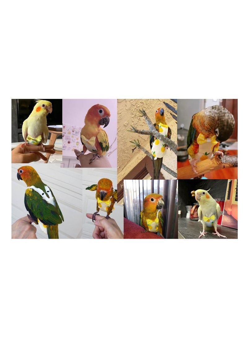 SYOSI 2Pcs Bird Parrot Diaper Flight Suit Nappy Soft Pet Pee Pad Suitable for Macaw African Grey Budgie Parakeet Cockatoos Medium Pineapple and Watermelon - Image 5