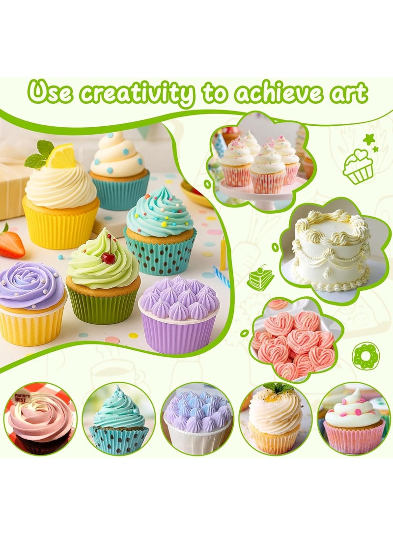 Large Piping Tips Set, Stainless Steel Frosting Piping Kit, 5 Pieces Pastry Cake Decorating Tips Baking Tools for Cookies Cupcake Decorating Kit (1A 1E 348 347 356) - Image 5