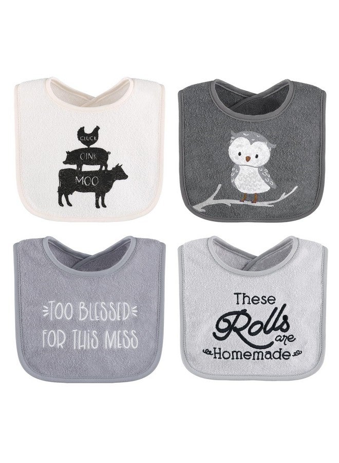 The Peanut Shell The Peanutshell Baby Boy or Girl Terry Bibs Set of 8-100% Cotton, Soft, Absorbent Baby Bibs for Boys and Girls, Unisex Toddler Set, Newborn & Infant - Black, White, Grey - Image 4