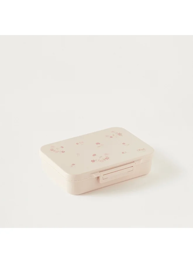 Citron Lunch Box-Printed-Rectangle Flowers