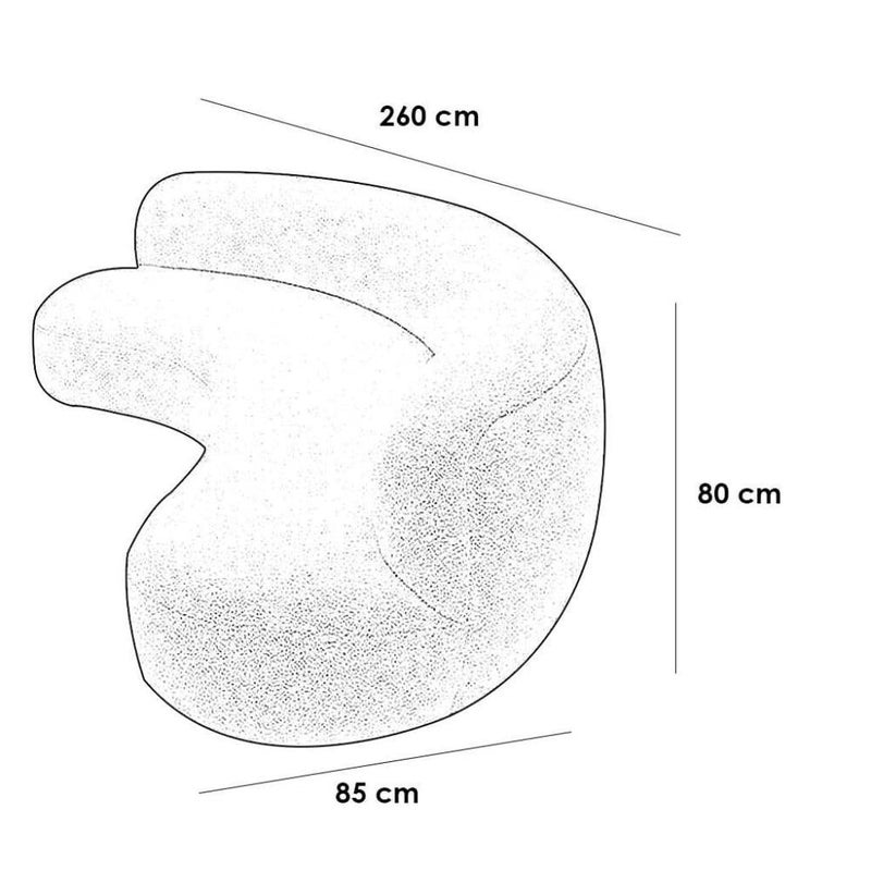 بيتك كنبة 4 مقاعد بوكليه وخشب سويدي - أبيض - Image 2