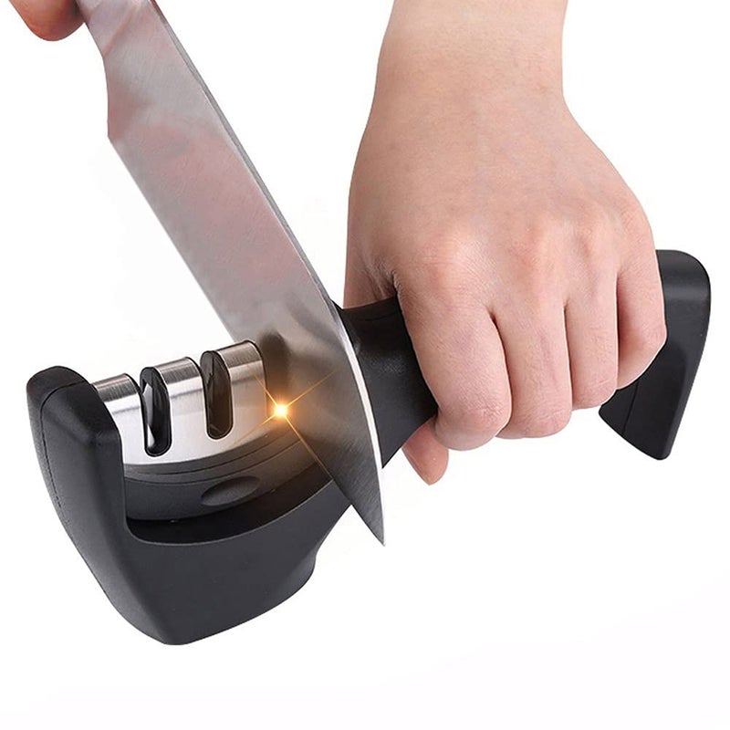 TOPHAVEN Manual Knife Sharpener 3 Stage Sharpening Tool for Ceramic Knife and Steel Knives - Image 1