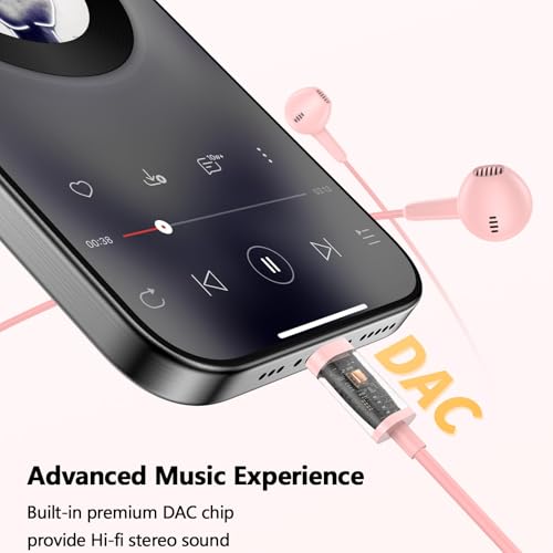 iMangoo USB C Headphones Wired Earbuds Digital Sound Earphones w/DAC Chip Clear Call Microphone for Apple iPhone 17 Air 16 15 Pro Max, Type C Ear Buds USBC Headset for Samsung Galaxy S25 Android Pink - Image 4