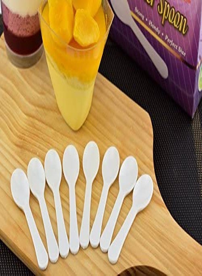 Gmark Extra Sturdy, Gmark 400pc 3" Taster Plastic Mini Ice Cream Dessert Spoons BPA FREE White 1 Box Set GM1002A - Image 3